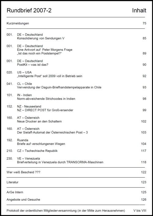 Inhaltsangabe Rundbrief 02 2007